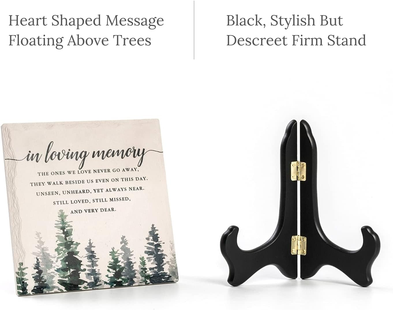 in Loving Memory Ceramic Tile with Wooden Stand, Remembrance Sympathy Gifts for Loss of Loved One- Bereavement/Condolences/Grief Gifts-Funeral Decor Sorry for Your Loss -Trees (3 Options)