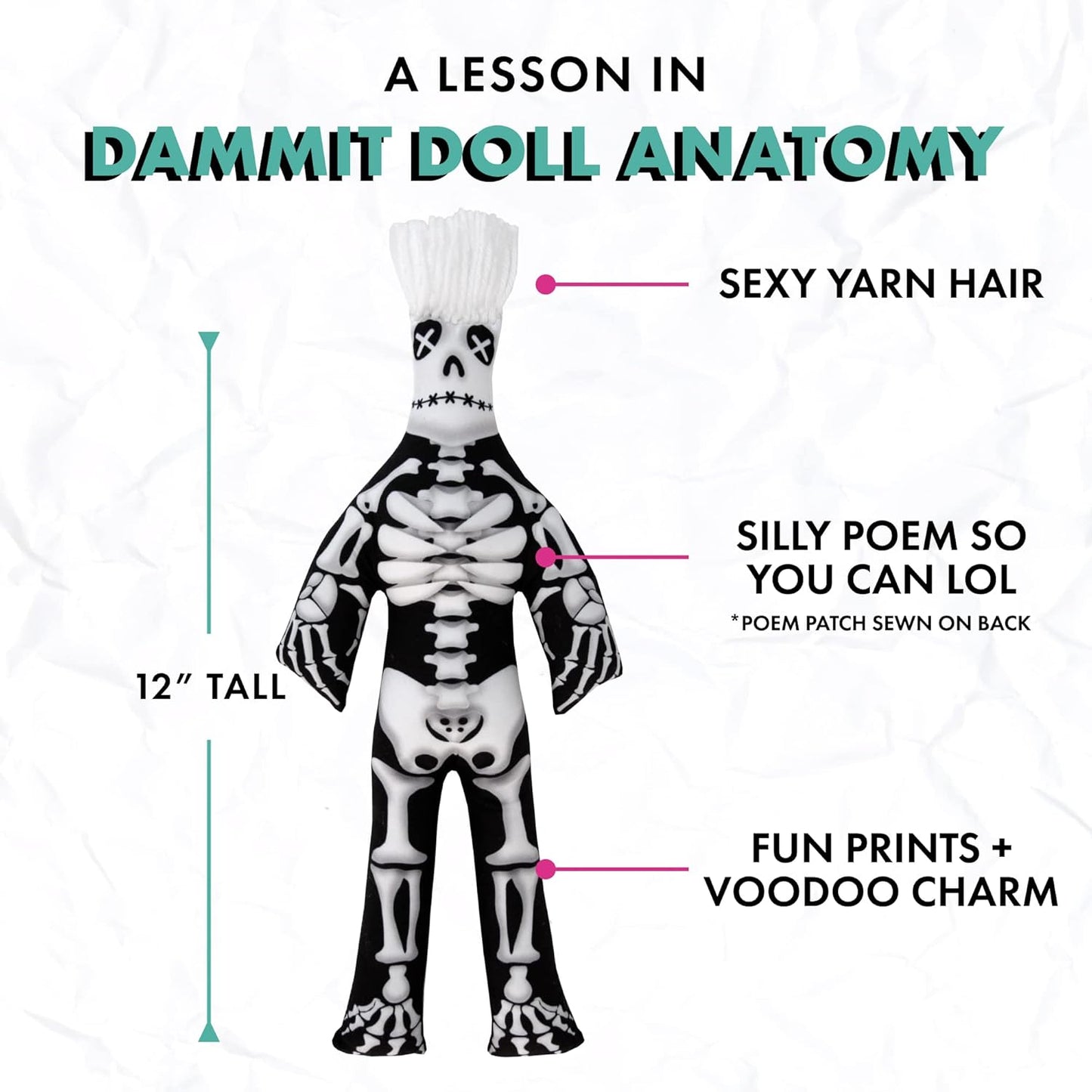 - Limited Edition - Dammit Skeleton Doll - Stress Relief, Gag Gift