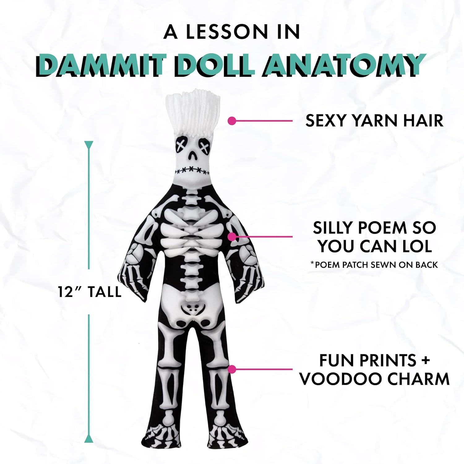 - Limited Edition - Dammit Skeleton Doll - Stress Relief, Gag Gift