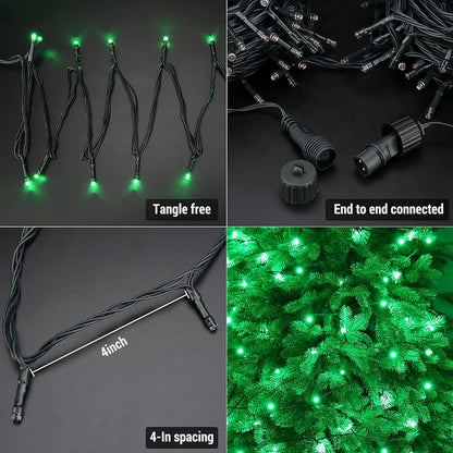 Christmas Lights 100FT 300 LED String Lights with 8 Modes Timer Connectable Waterproof Plug-In Fairy Lights for Home, Garden, Party, Holiday, Tree, Christmas Decorations (Green)