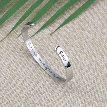 Personalized Sister Memorial Bracelet Sympathy Jewelry Loss of Sister Gift Her Wings Were Ready My Heart Was Not
