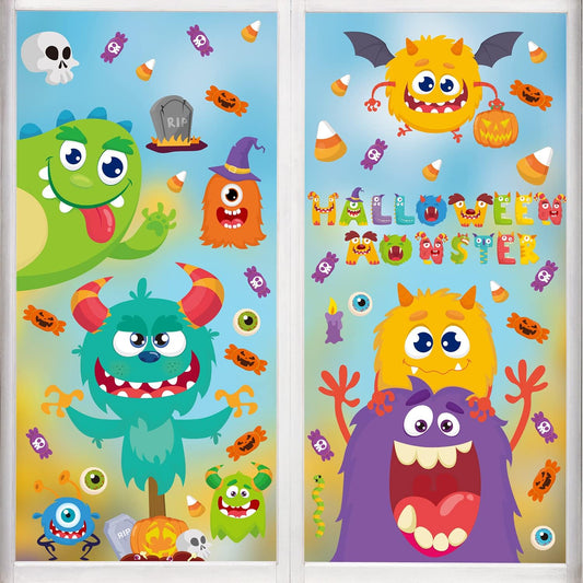 Giant Halloween Window Clings Window Decal Stickers for Halloween Decoration Supply (# 3 Multi Color)