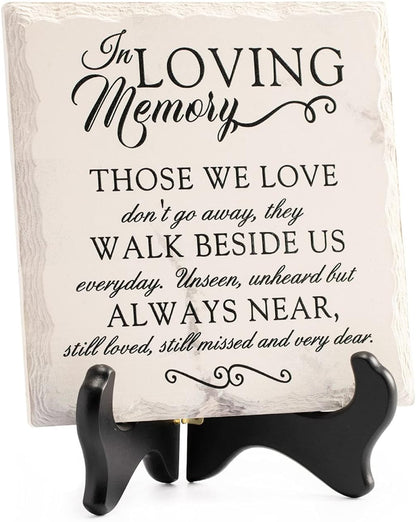 Sympathy Gifts for Loss of Loved One in Memory of Mother Father Plaque with Wooden Stand Bereavement/Condolences/Grief Gifts-Funeral Decor Sign Sorry for Your Loss Remembrance-Poem(3 Options)