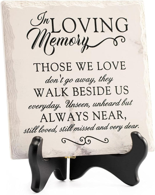 Sympathy Gifts for Loss of Loved One in Memory of Mother Father Plaque with Wooden Stand Bereavement/Condolences/Grief Gifts-Funeral Decor Sign Sorry for Your Loss Remembrance-Poem(3 Options)