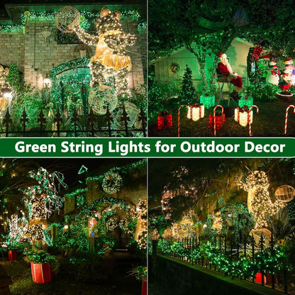 Christmas Lights 100FT 300 LED String Lights with 8 Modes Timer Connectable Waterproof Plug-In Fairy Lights for Home, Garden, Party, Holiday, Tree, Christmas Decorations (Green)