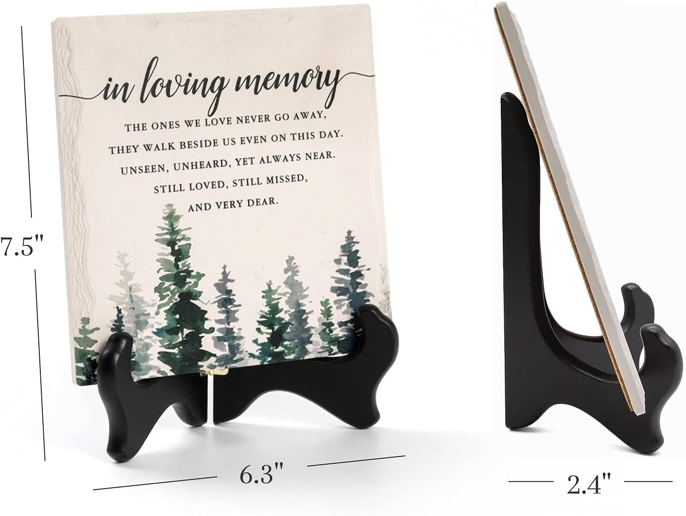in Loving Memory Ceramic Tile with Wooden Stand, Remembrance Sympathy Gifts for Loss of Loved One- Bereavement/Condolences/Grief Gifts-Funeral Decor Sorry for Your Loss -Trees (3 Options)