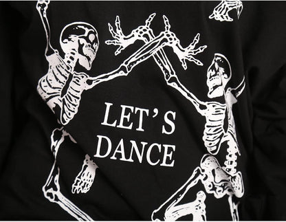 Women'S Christmas Halloween off Shoulder Skeleton Printing Funny T-Shirt Long Sleeve Sweatshirts Pullover Tops