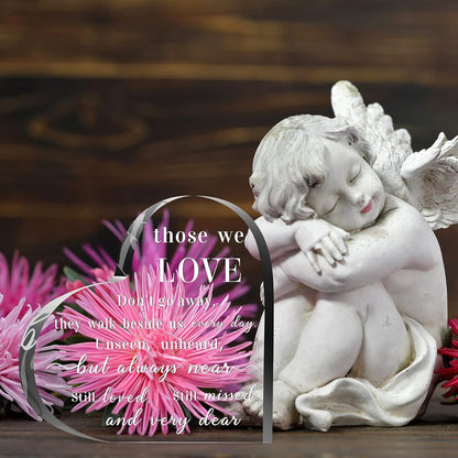 Bereavement Gift Acrylic Heart Sympathy Memorial Condolence Gift for Loss of Loved One Remember Me Grieving Present for Remembrance Table Decor(6 X 6 X 0.6 Inch)
