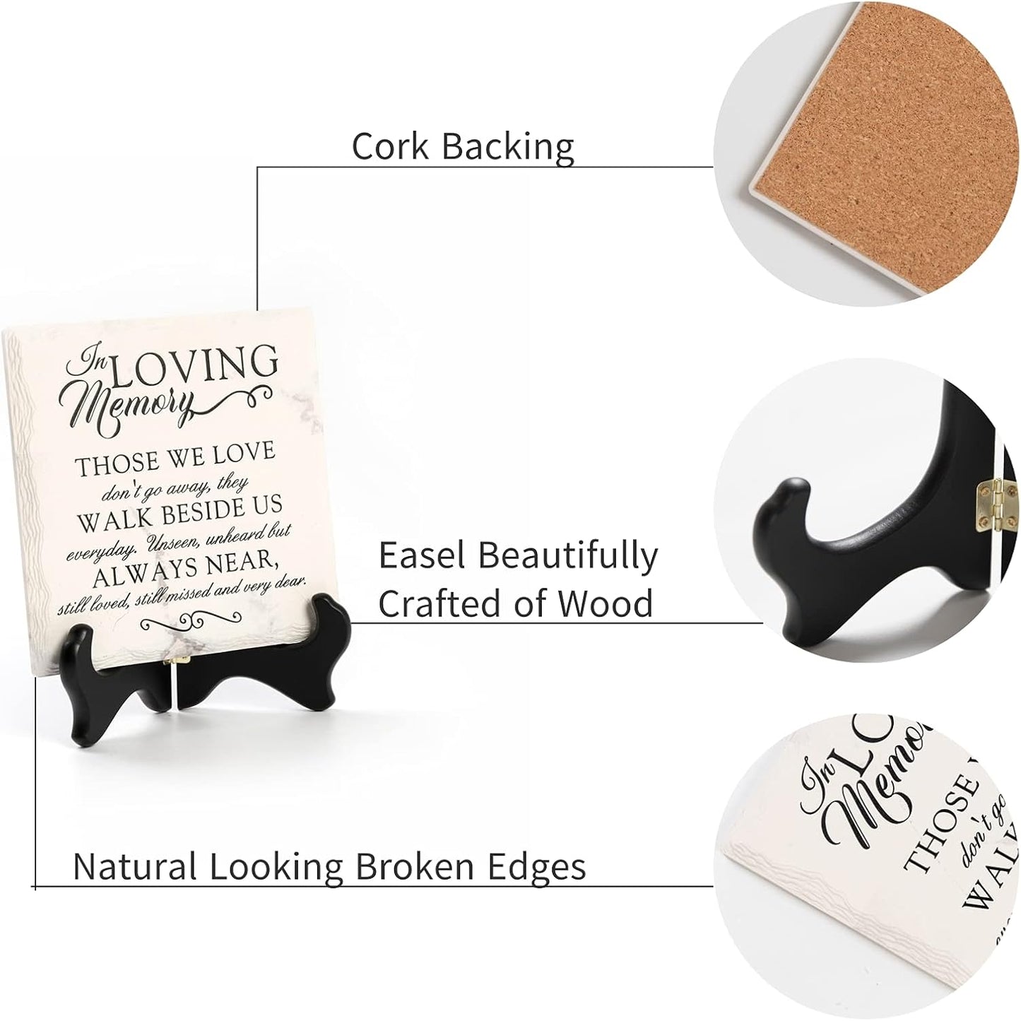 Sympathy Gifts for Loss of Loved One in Memory of Mother Father Plaque with Wooden Stand Bereavement/Condolences/Grief Gifts-Funeral Decor Sign Sorry for Your Loss Remembrance-Poem(3 Options)