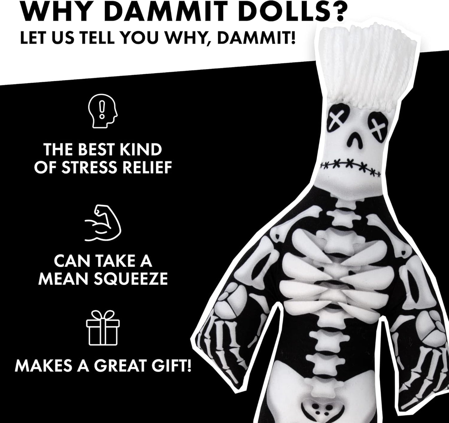 - Limited Edition - Dammit Skeleton Doll - Stress Relief, Gag Gift