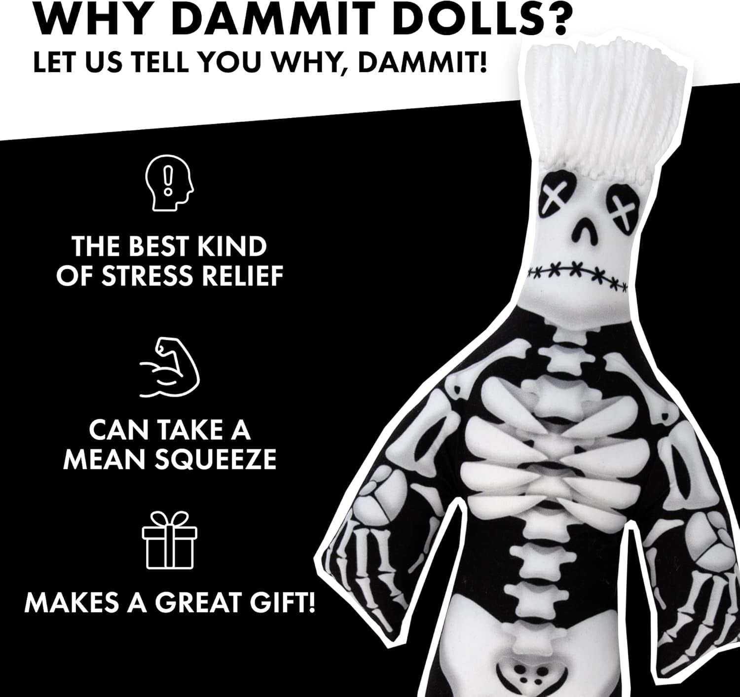 - Limited Edition - Dammit Skeleton Doll - Stress Relief, Gag Gift