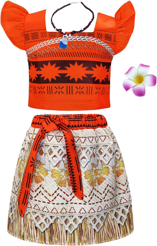 Girls Princess Costume Dress up Toddler Kids Fancy Birthday Outfit Halloween Role Play Ruffle Sleeve Skirt